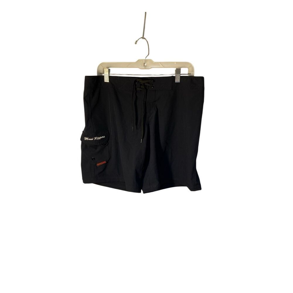 Maui ripper women’s drawstring black swim shorts 10